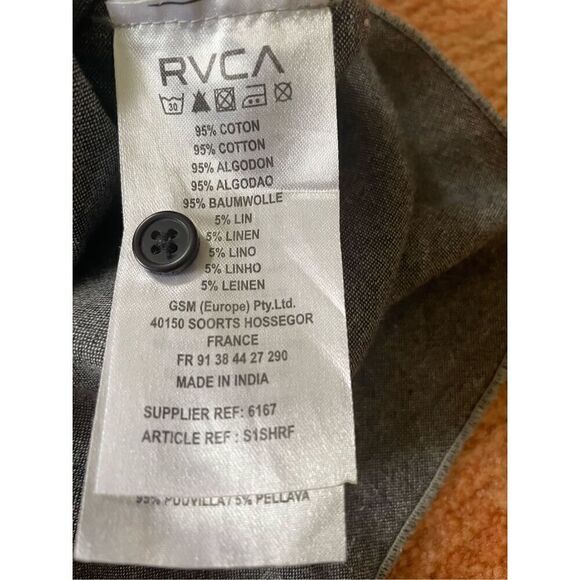 Julian Davidson Shirt Men’s L Gray Cotton Linen Blend Button Up - Picture 4 of 8